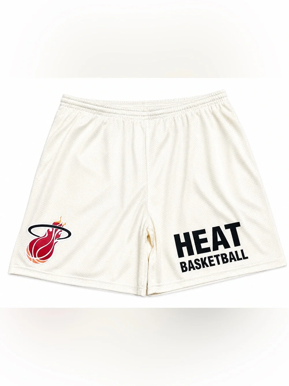 Mitchell & Ness Miami Heat NBA Gameday Mesh 7”cream Shorts 3X